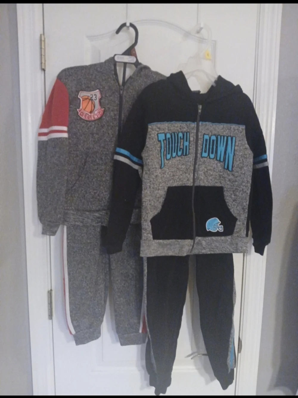 Touchdown Gray & Black Kids Hoodie Sets
